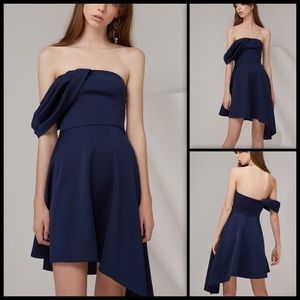 Keepsake Navy Too Late Mini Dress